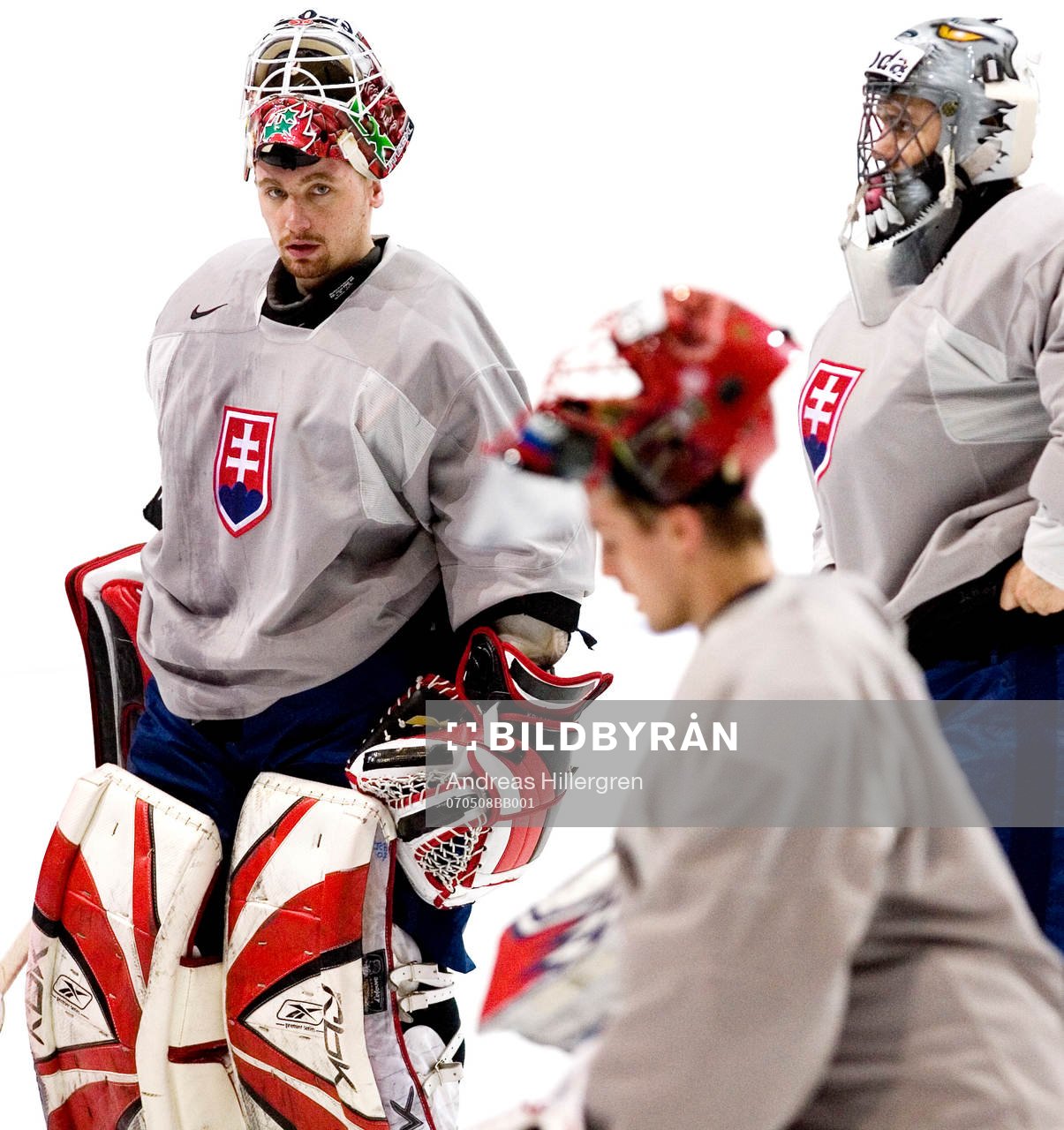 Karol Krizan, målvakt, Branislav Konrad och Jaroslav Halak