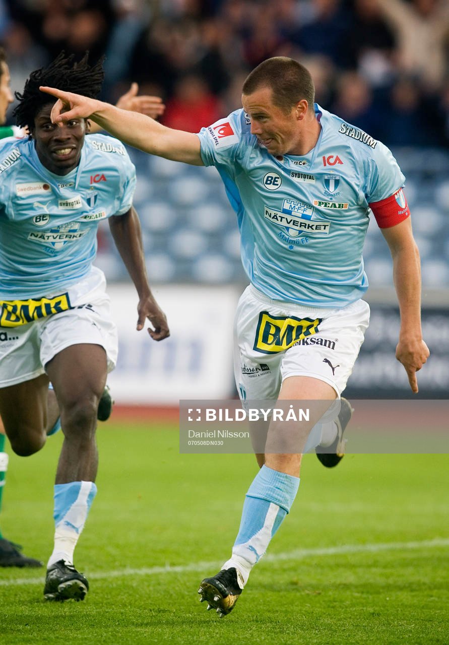 Daniel Andersson, Malmö, jubel med Jimmy Dixon