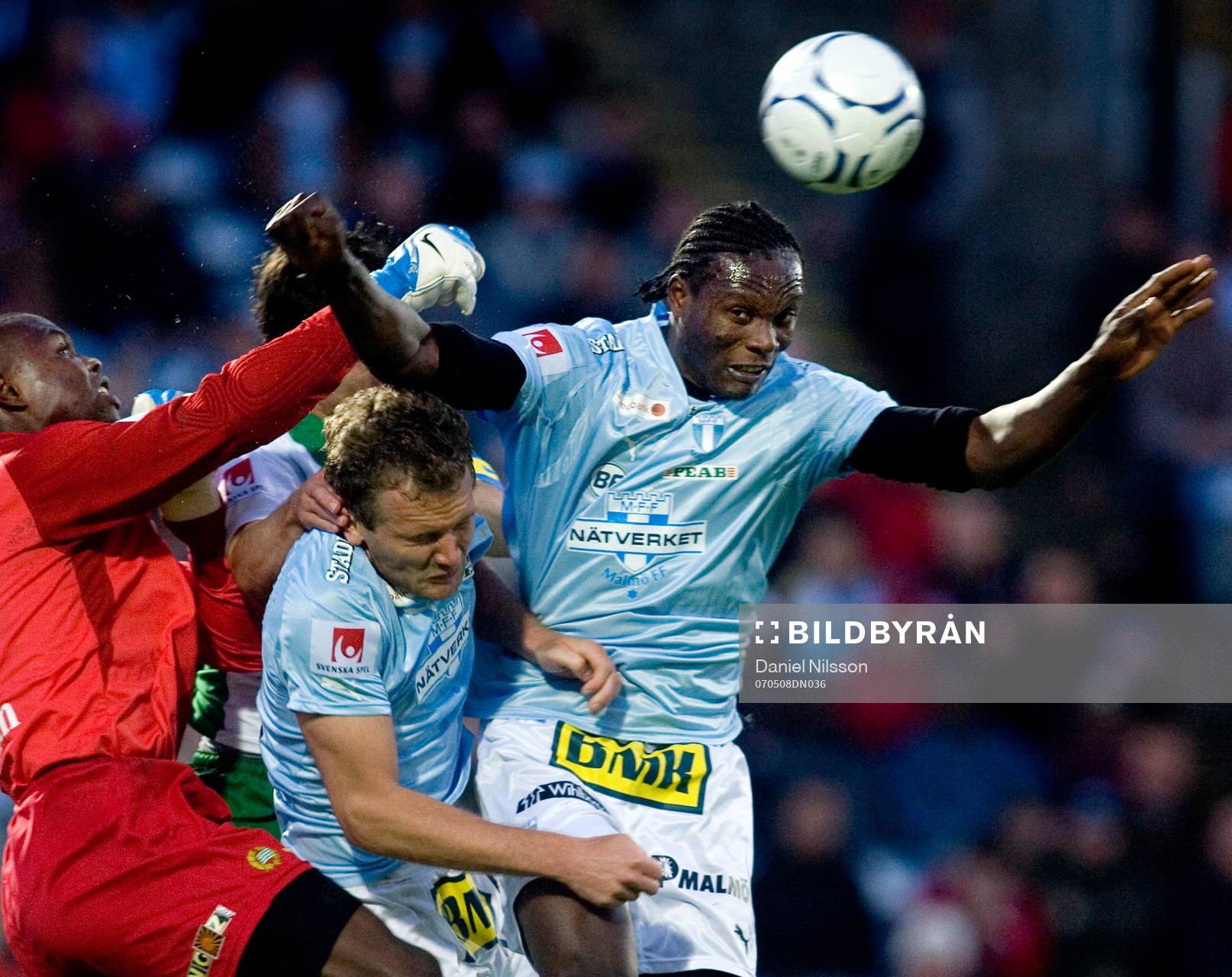 Jonatan Johansson och Edward Ofere, Malmö och Richard