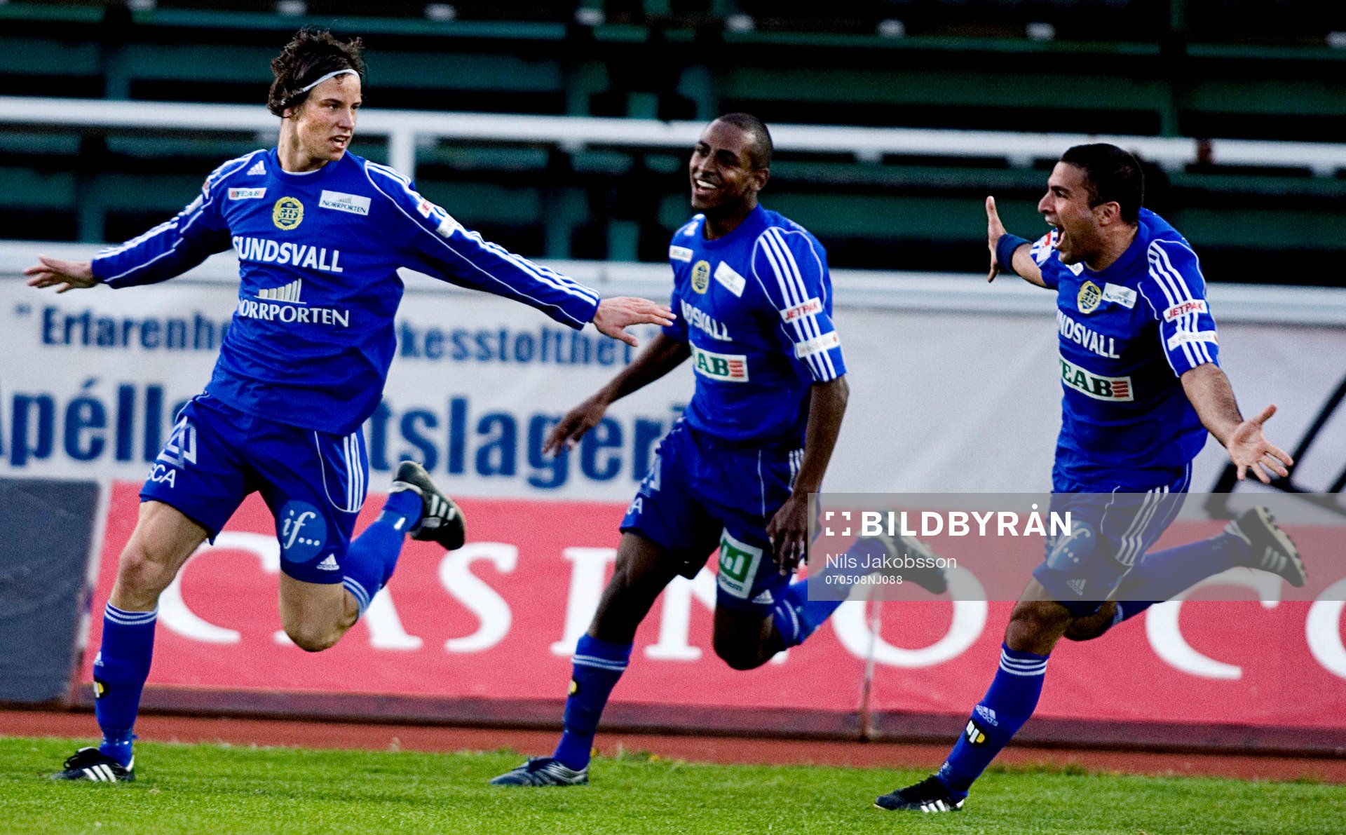  Linus Hallenius, Kalle Ljungberg, Sundsvall, Arash Bayat, Jubel.