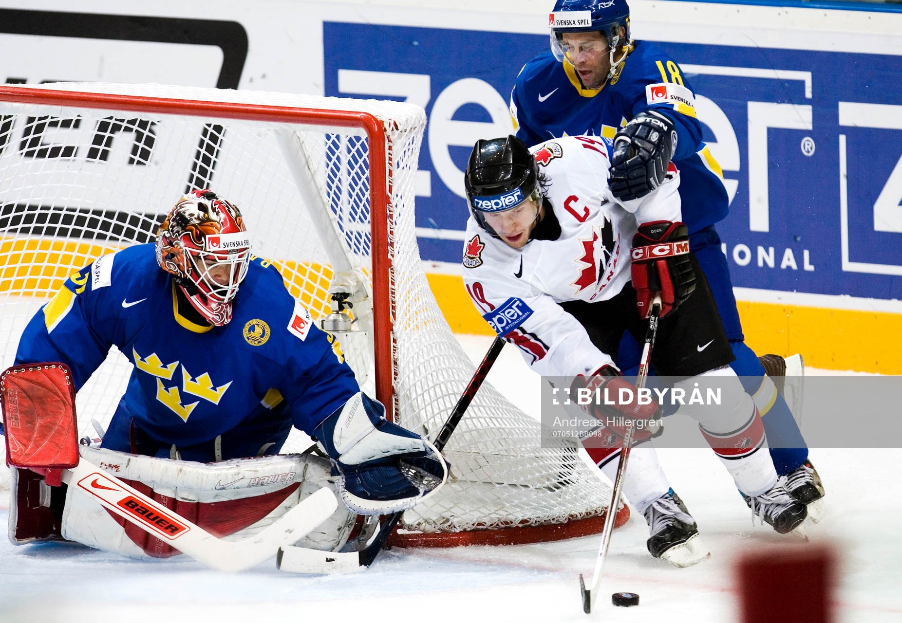 Johan Backlund, målvakt, Shane Doan och Per Hållberg
