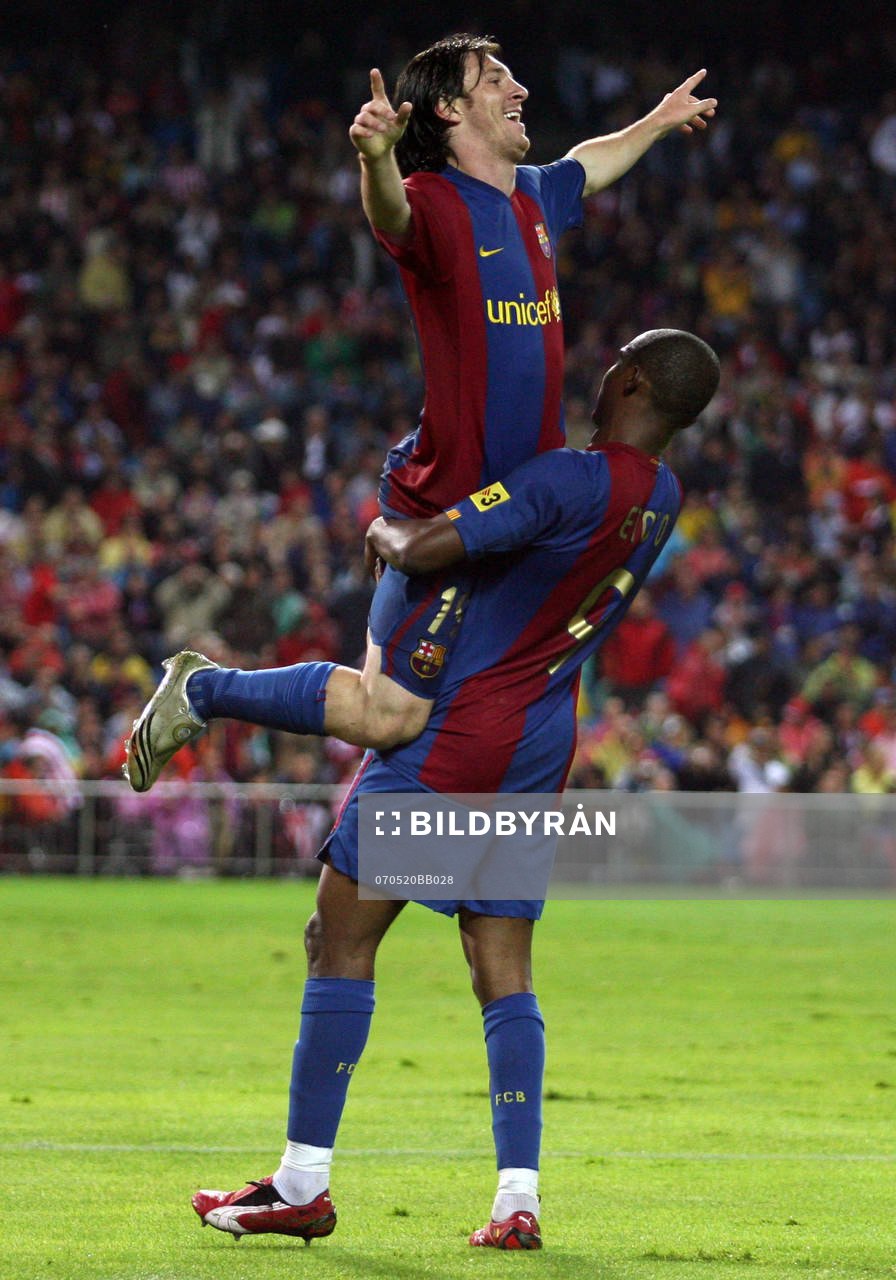 fotboll, Spansk, la liga, Barcelona; Samuel Eto'o, Lionel