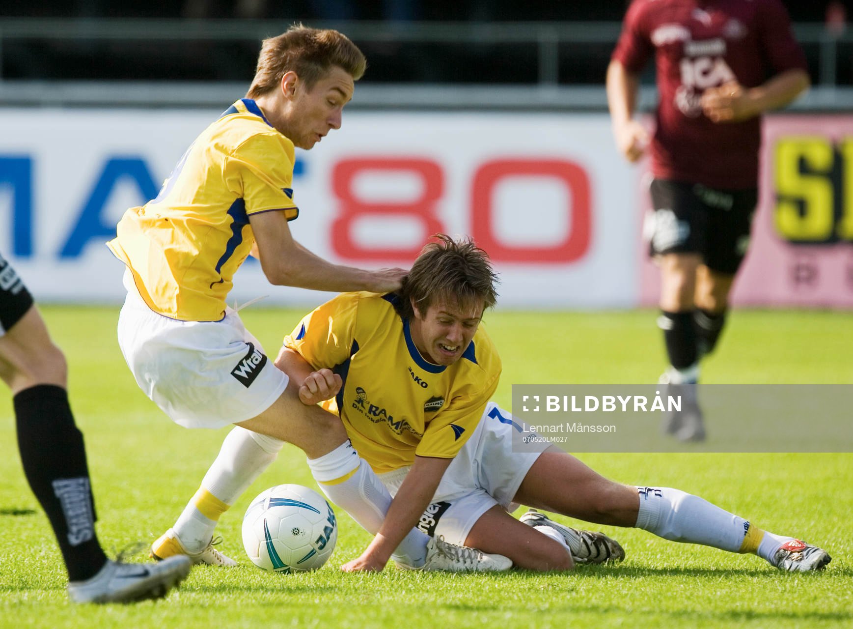 Daniel Jovanovic och Magnus Bönnemark, Malmö. Krock