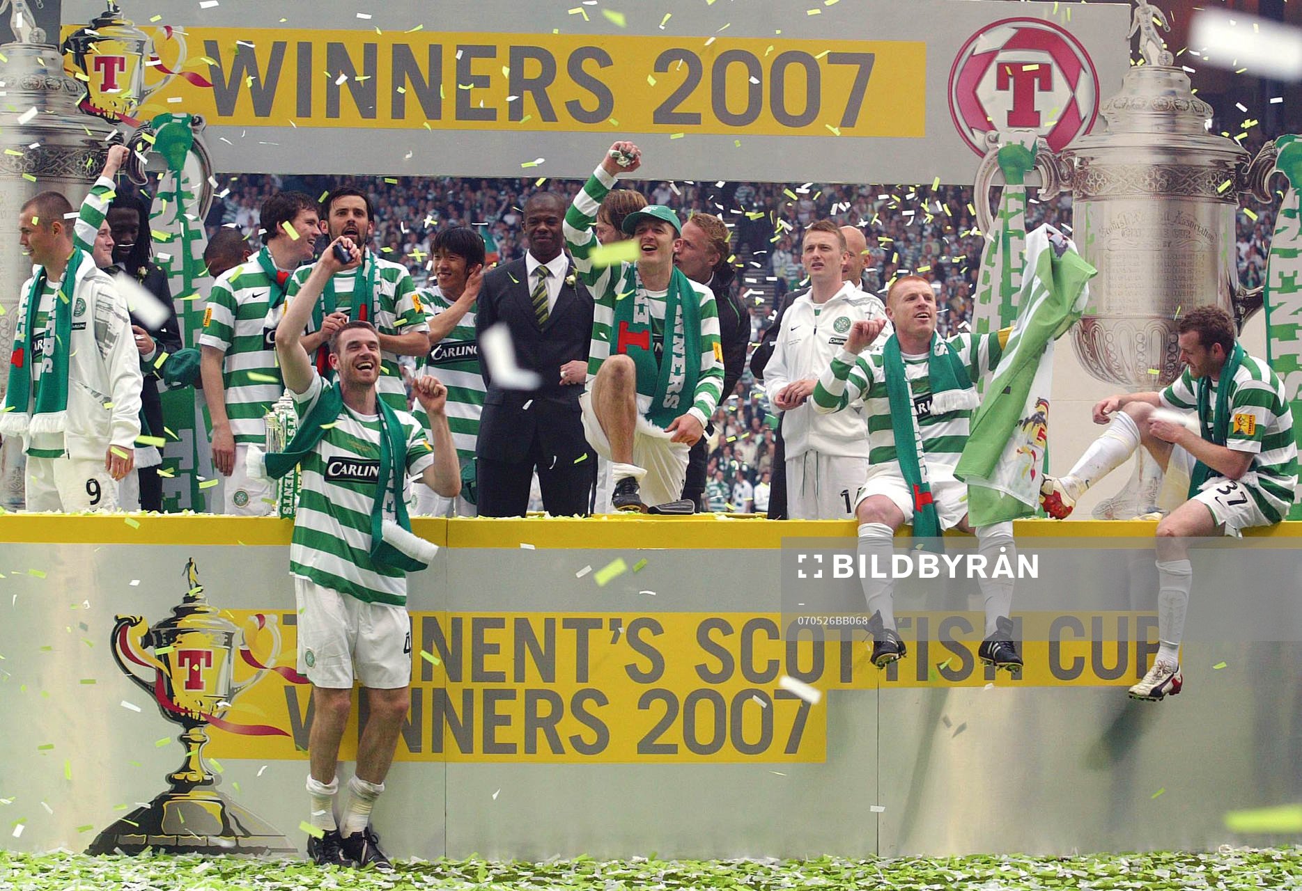 Segrare. Vinnare. Glädje. Jubel. Neil Lennon, Celtic