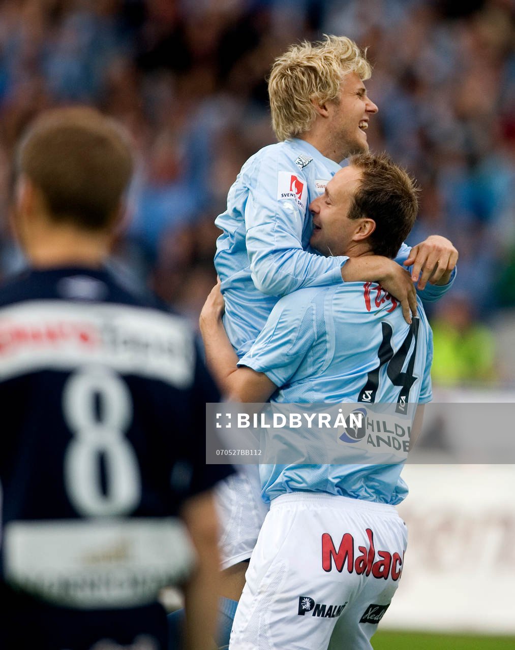 Jon-Inge Höiland, Malmö gör 1-0. Jubel med Ola Toivonen