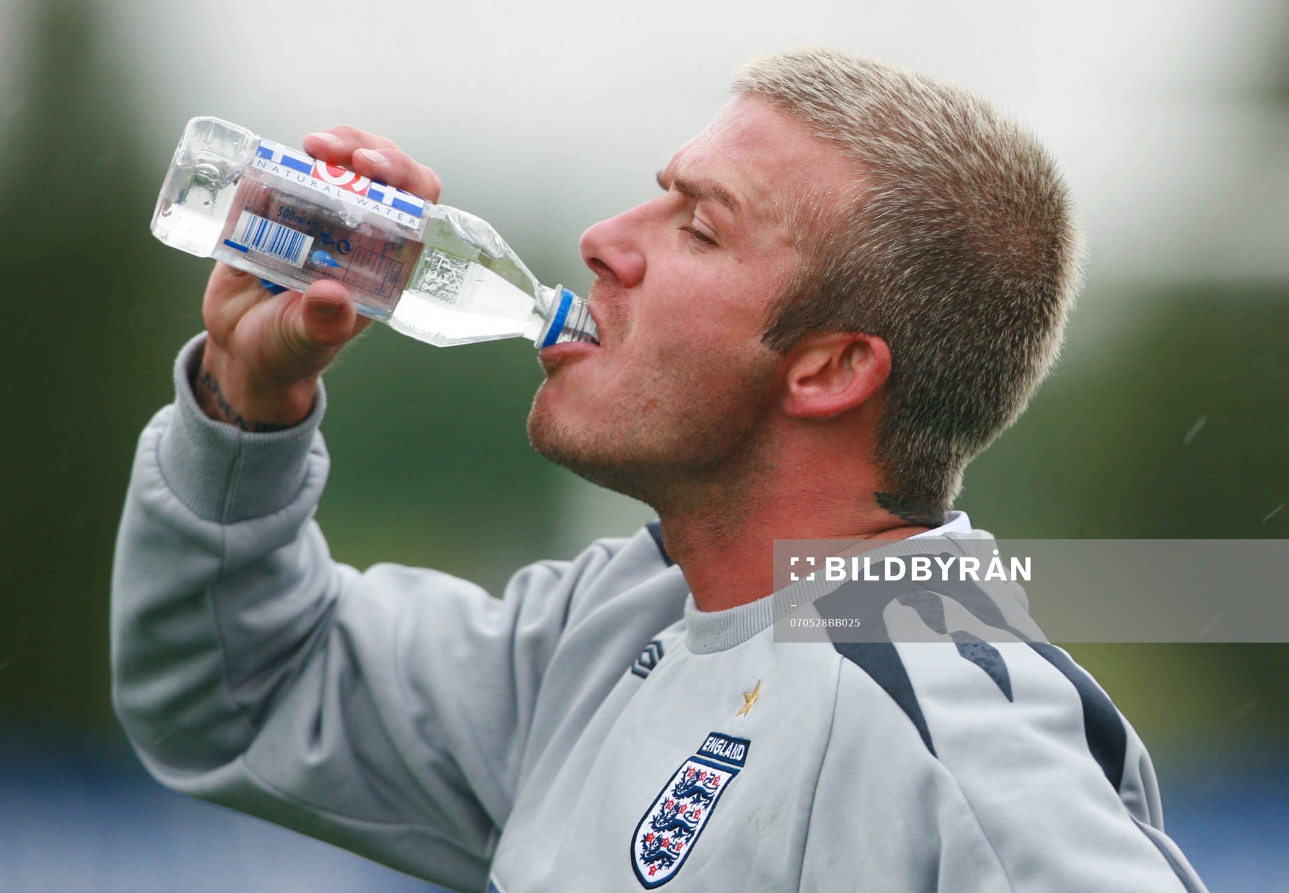 David Beckham, England. Vätskekontroll. Drickpaus, dricka,