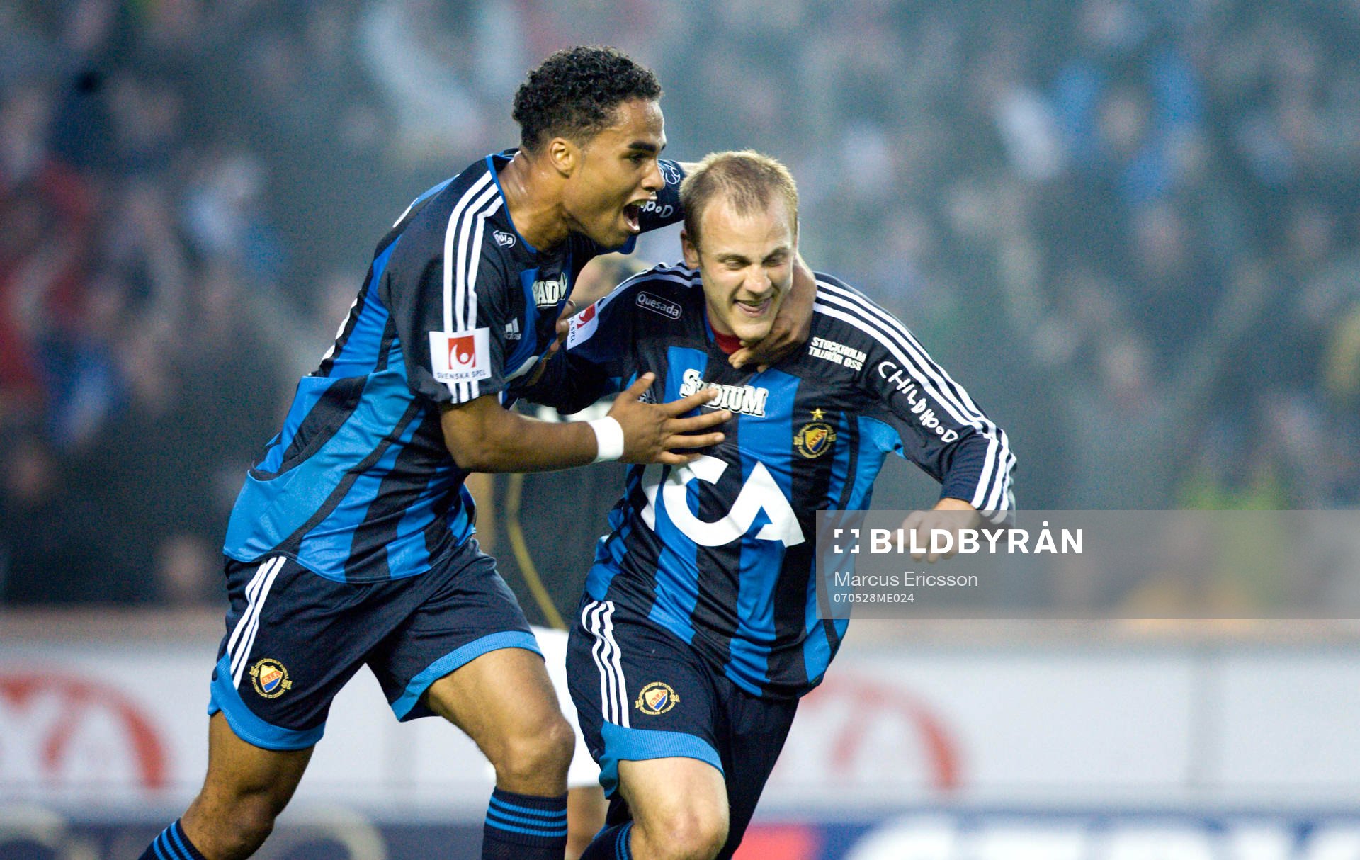  Patrick Amoah och Daniel Sjölund, Djurgården jubel.