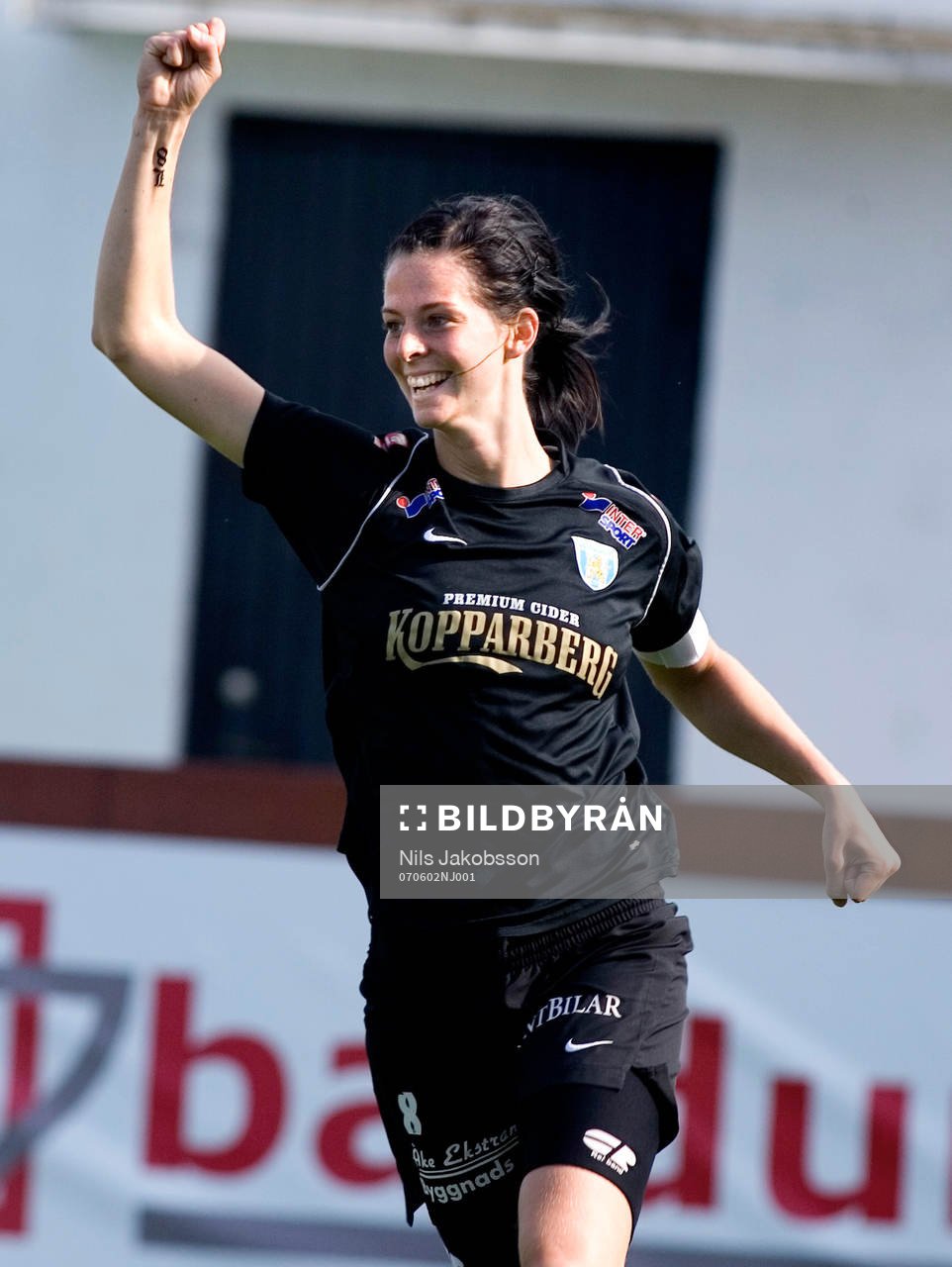 Fotboll, damallsvenskan, Kopparbergs Göteborg FC - Djurgården: Lotta Schelin, Kopparbergs, Jubel.