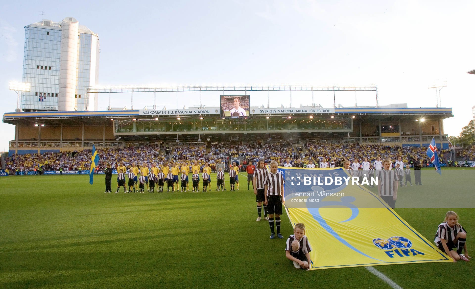 Fair Play, flagga. Råsunda, stadion, arena