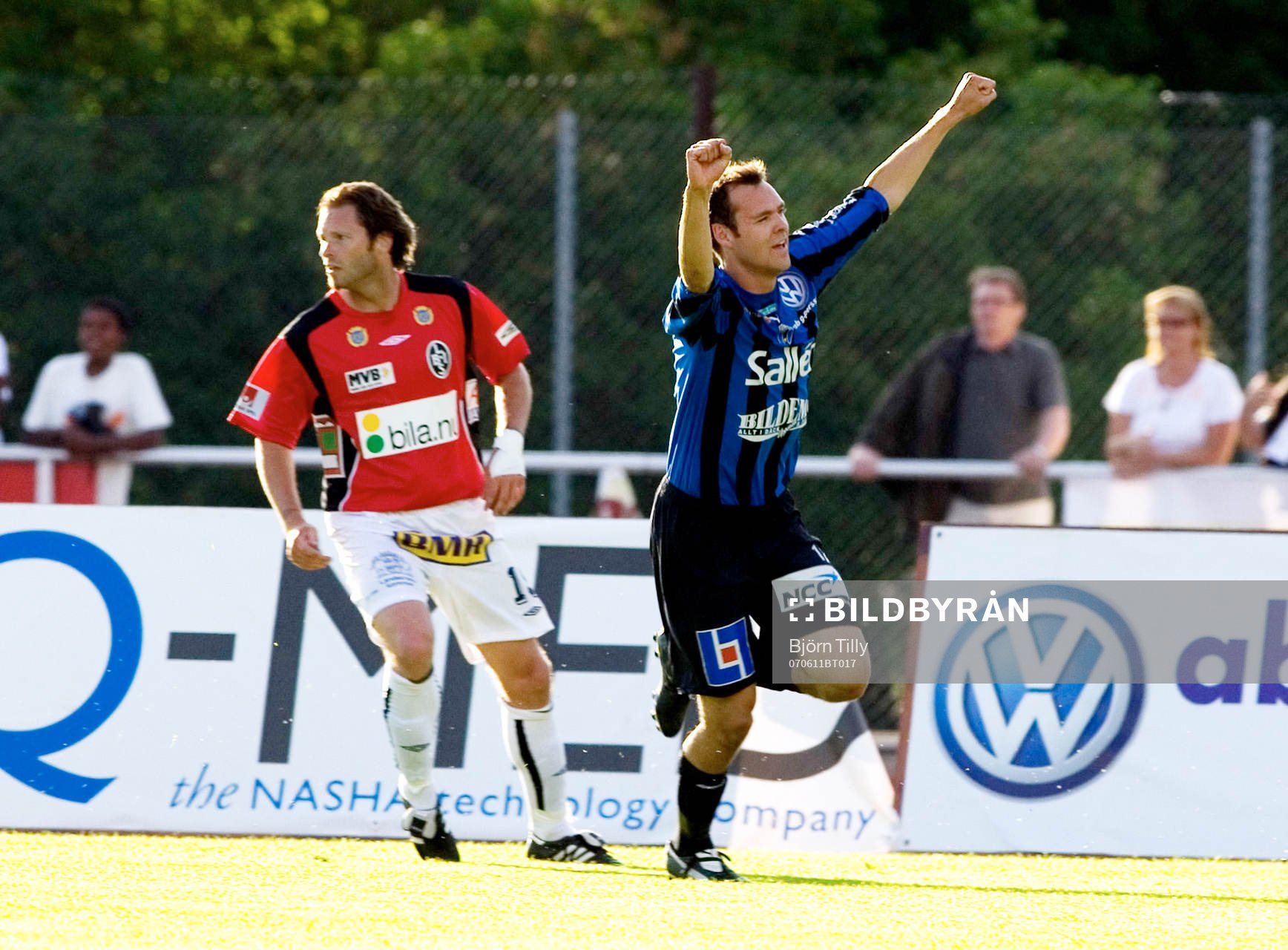 Joakim Persson, Landskrona och Fredrik Olsson, Sirius, jubel