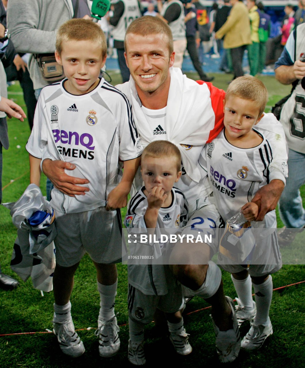 David Beckham med sina söner