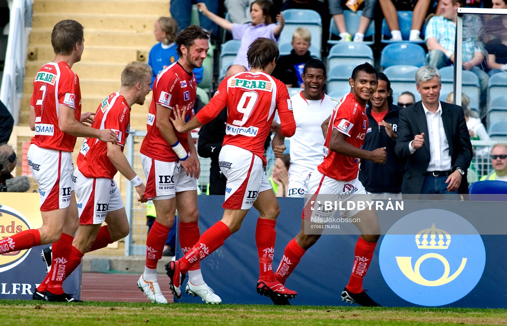  Stefan Larsson, Ari Da Silva Ferreira, Jubel, Nanne Bergstrand, tränare.