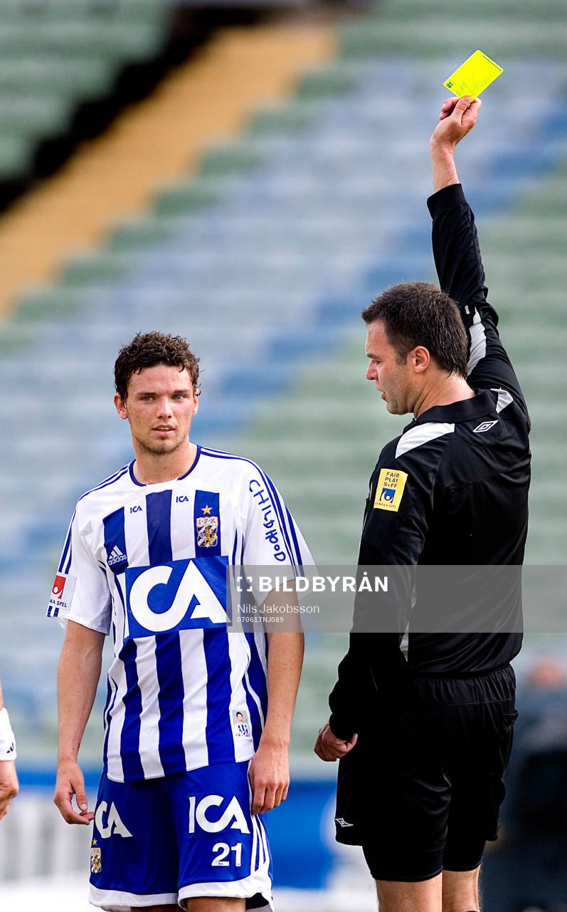 Marcus Berg, Göteborg, varnas, gult kort, domare, Martin