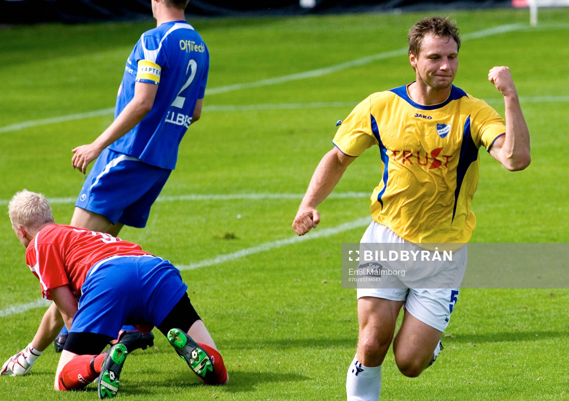 Jörgen Svensson, IFK Malmö har gjort 2-1. Jubel