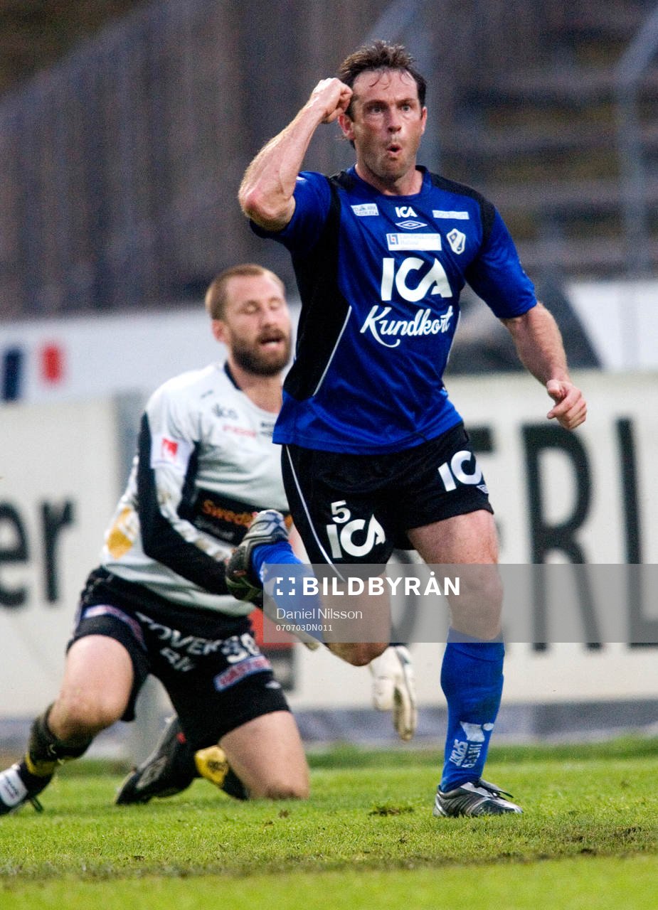 Hasse Mattisson, Halmstad satte 3-0 målet bakom Johan