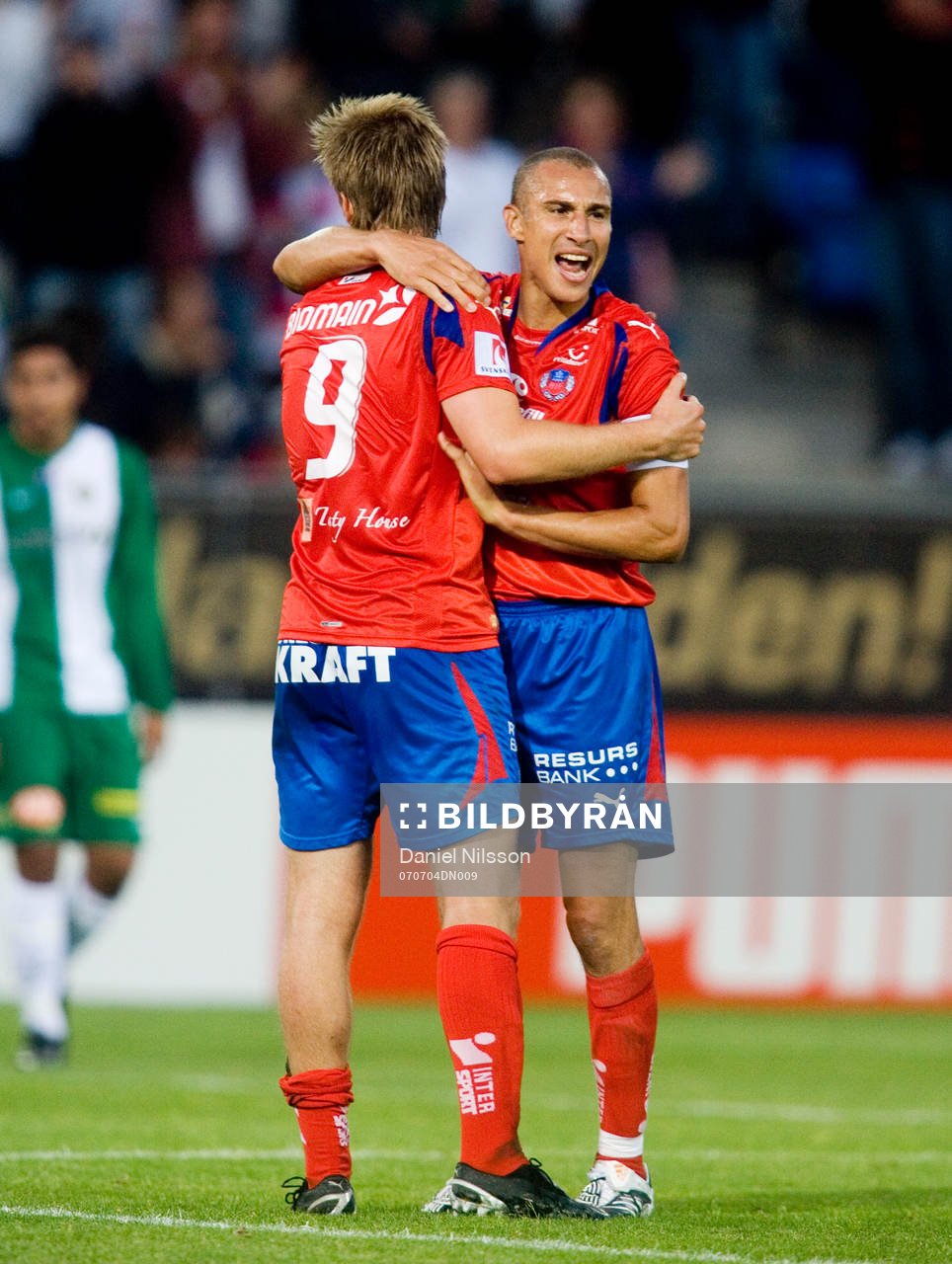  Henrik Larsson och Andreas Dahl, jubel efter seger.