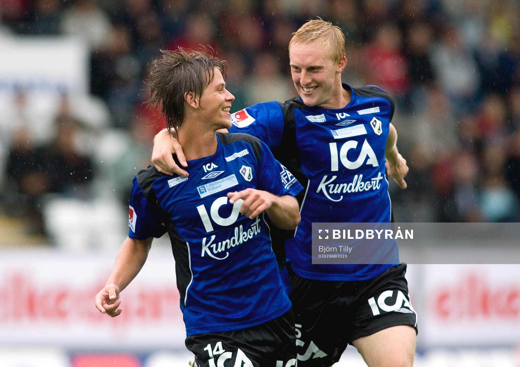 Dusan Djuric, Halmstad och Peter Larsson, Halmstad, jubel