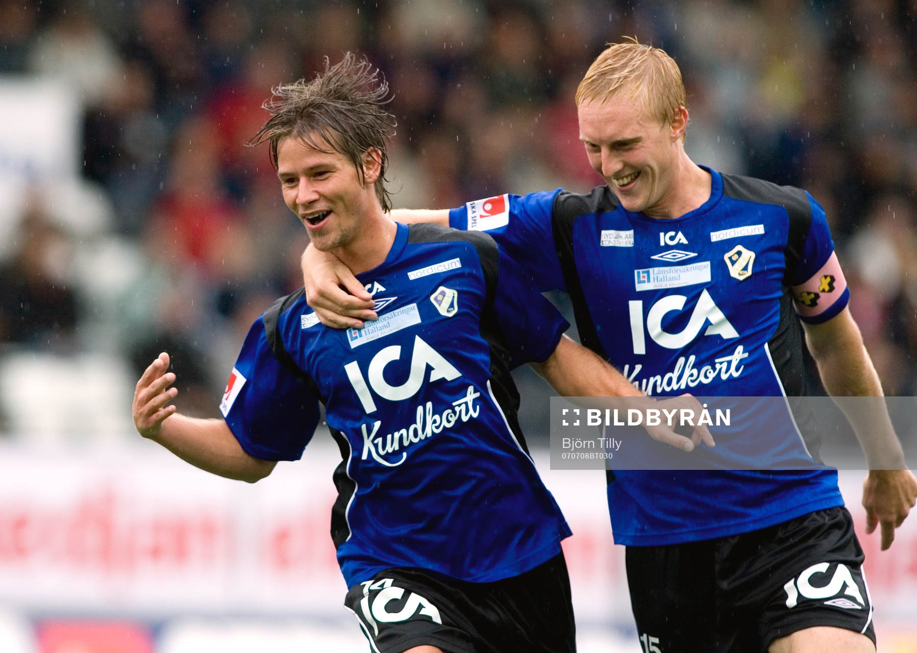 Dusan Djuric och Peter Larsson, Halmstad, jubel