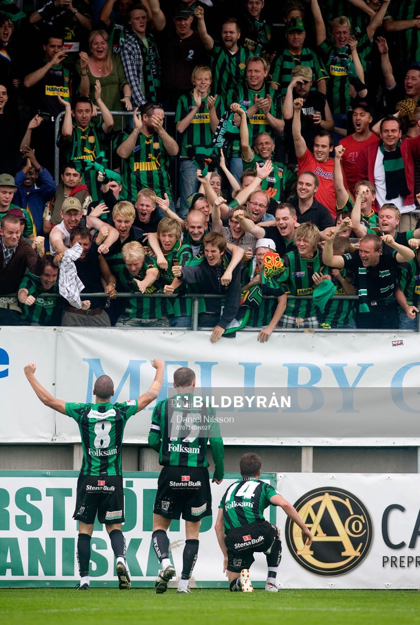 Martin Dohlsten, Fredrik Lundgren och målskytten Daniel