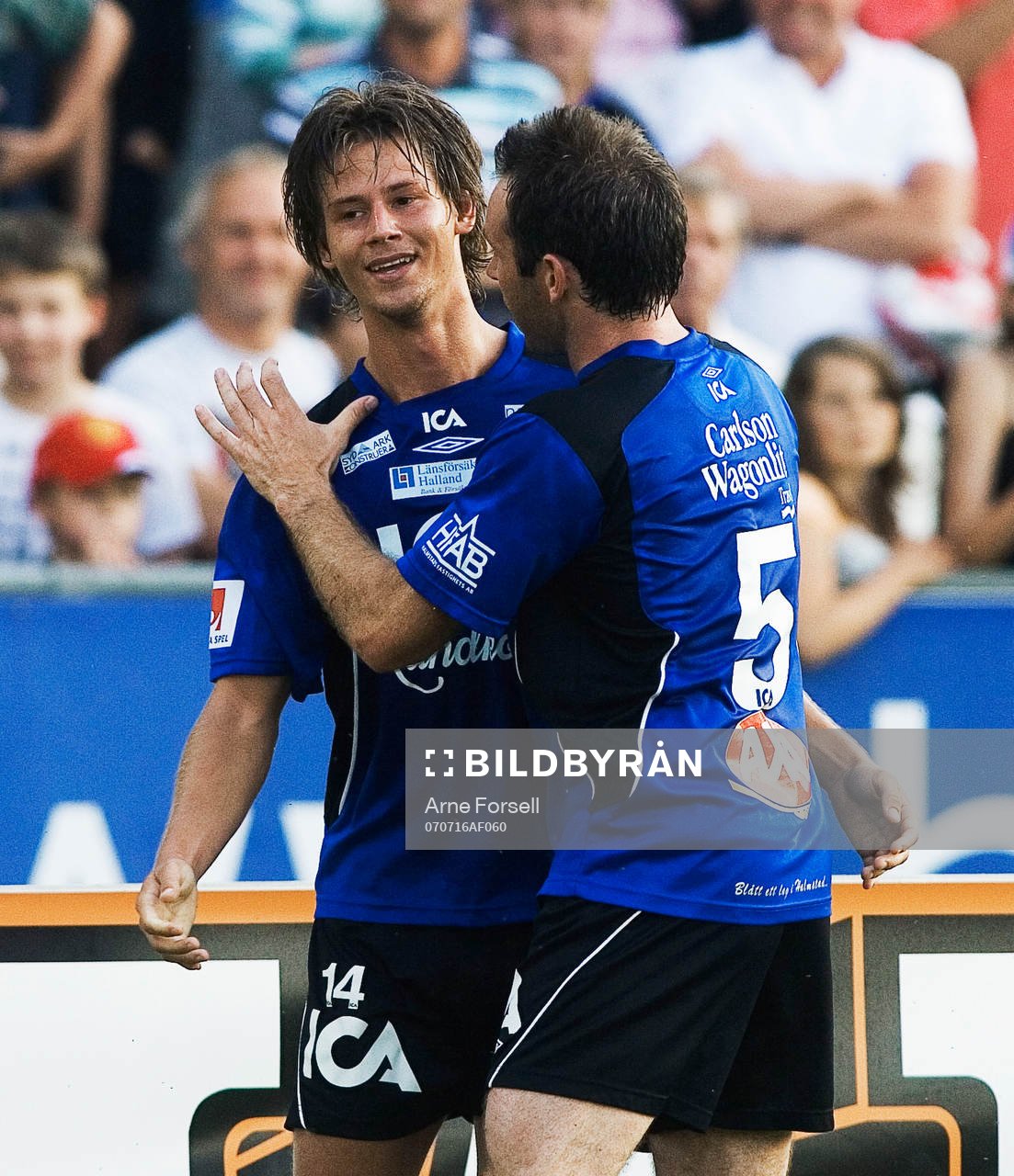 Dusan Djuric och Hasse Mattisson, jubel