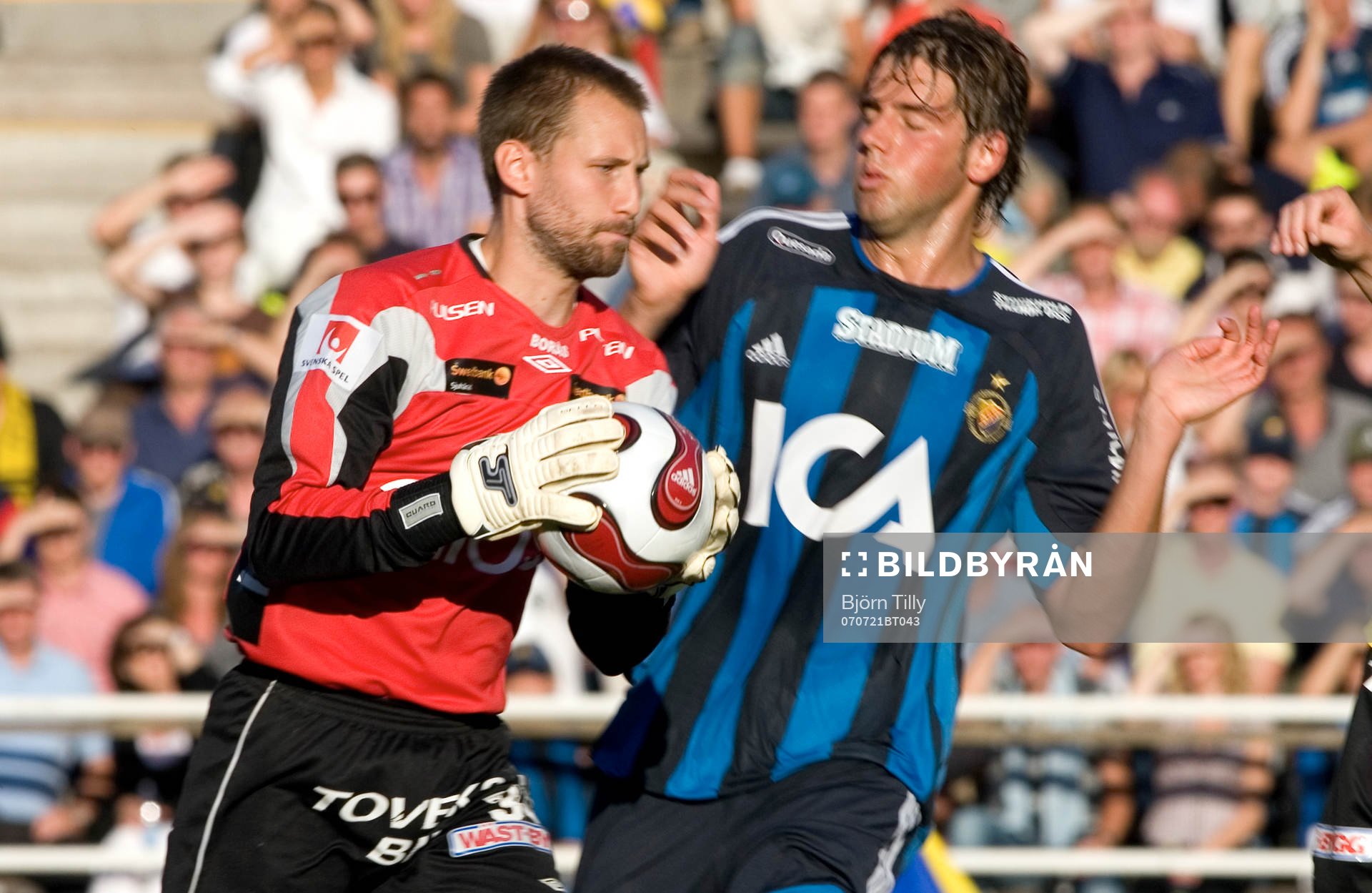 Johan Wiland, målvakt, Elfsborg, och Mikael Dahlberg,
