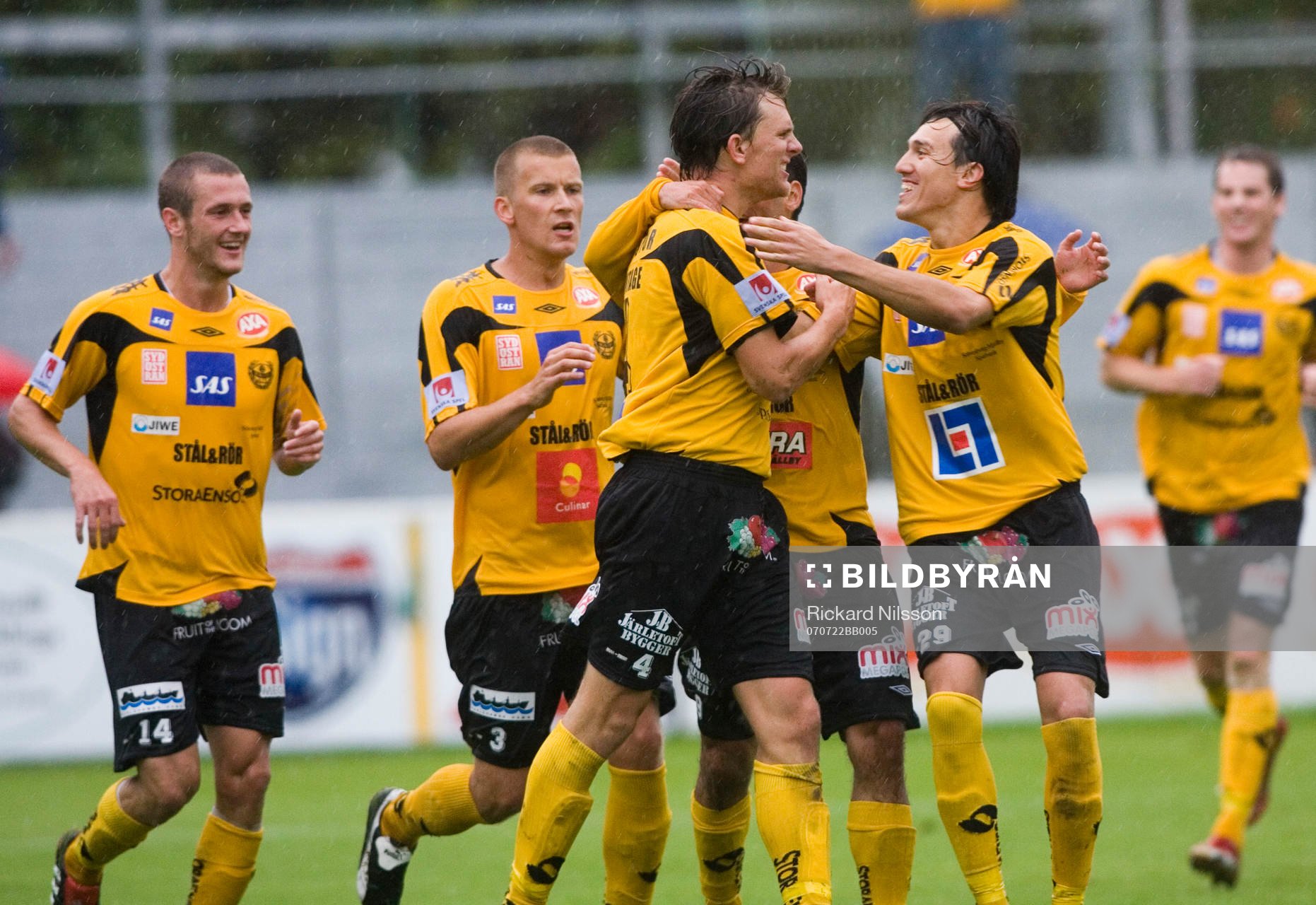  Philip Jonasson, Tobias Johansson, Marcus Lindberg och Daniel Ivanovski, jubel.