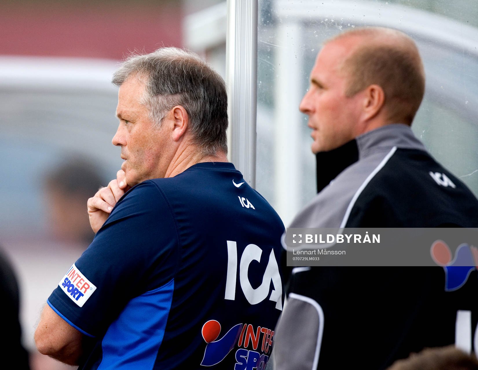 Östers tränarduo Giles Stille och Peter Wibrån. Tränare