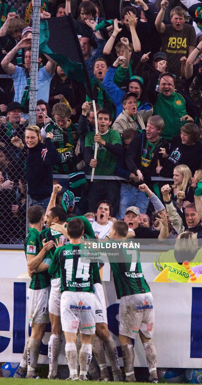 0-1, Tobias Holmqvist, jubel på plan och läktaren