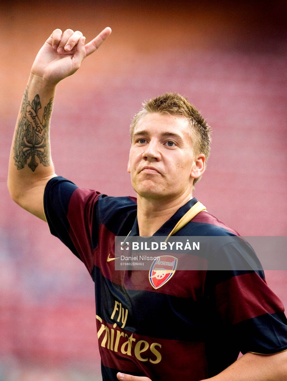 Dansken Nicklas Bendtner, Arsenal gjorde 1-0. Jubel!