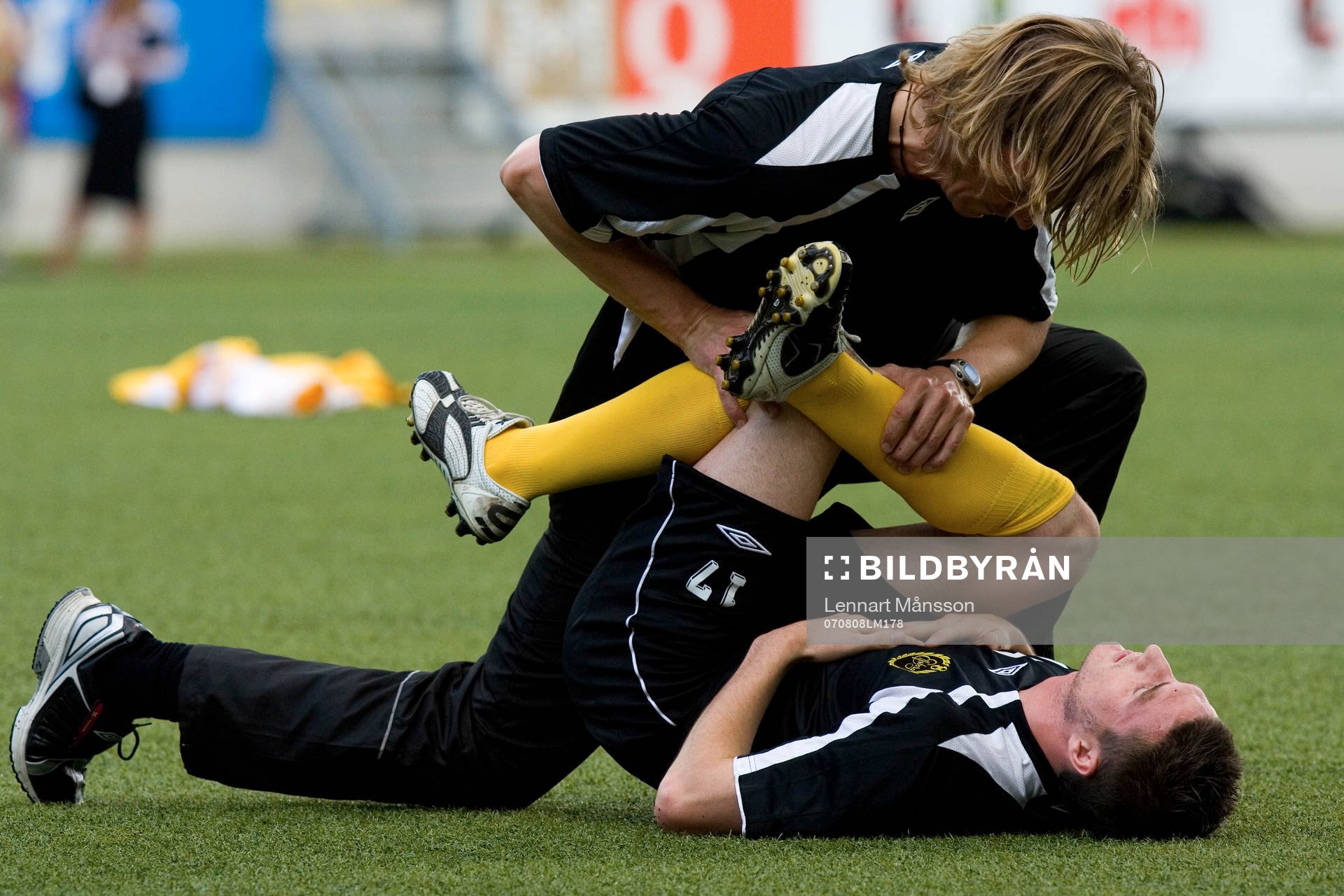Janne Andblad, sjukgymnast och James Keene, Elfsborg.