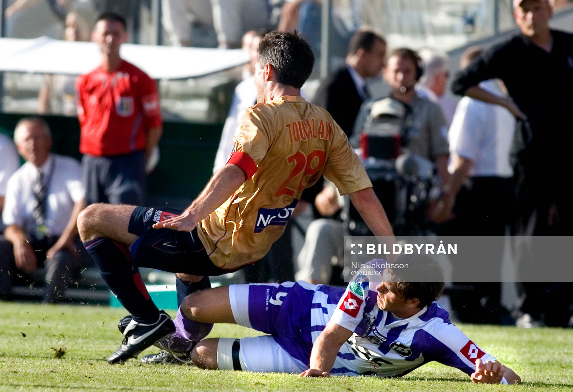 Johan Elmander, Toulouse, och Jeremy Toulalan, Lyon.
