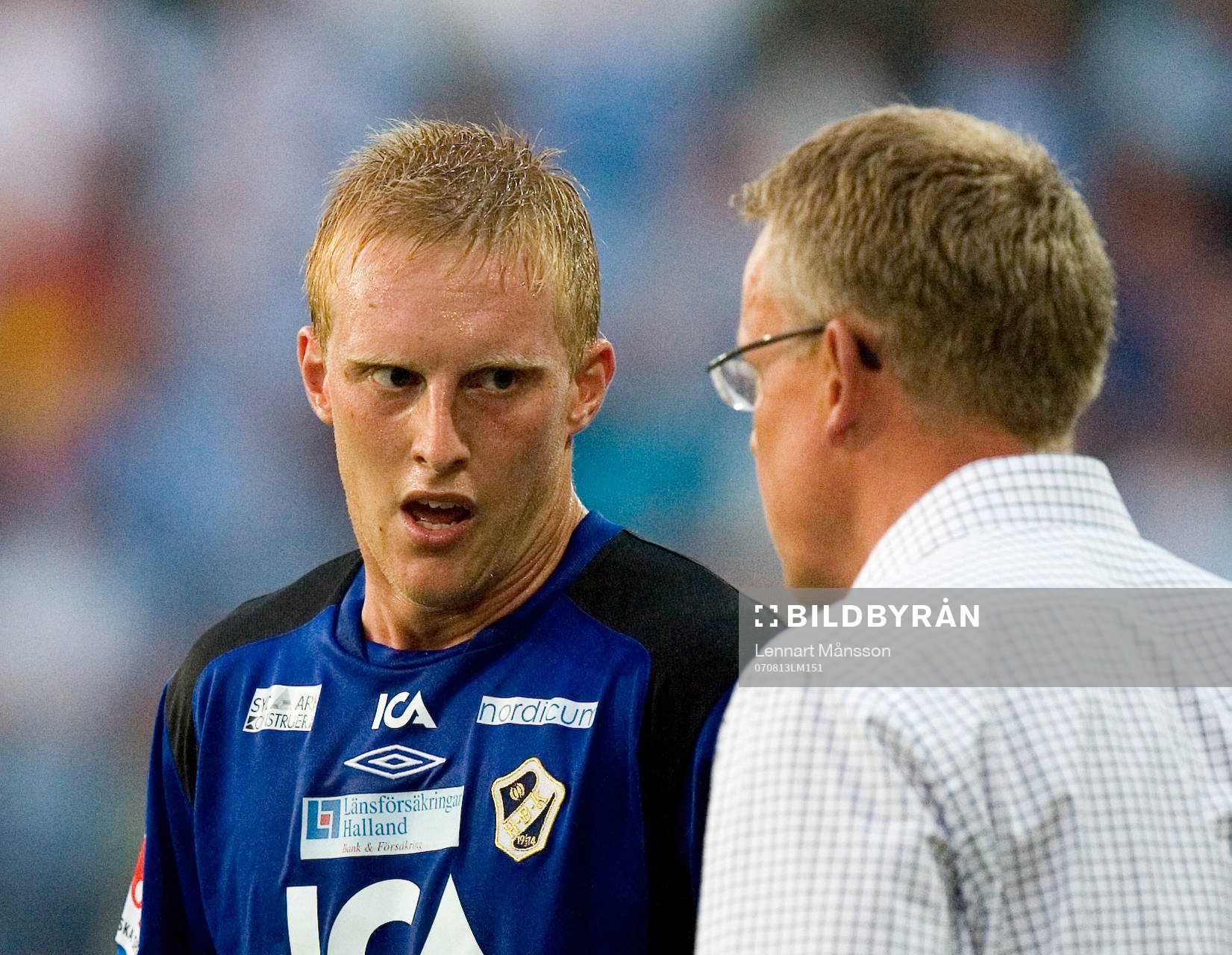 Peter Larsson och tränare Jan  Janne Andersson