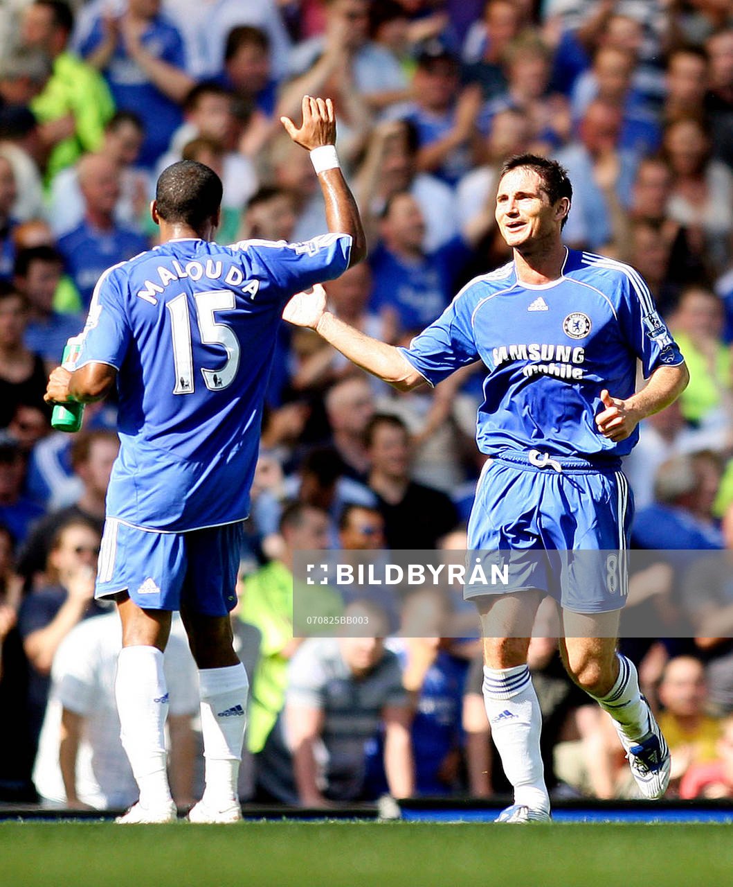  Frank Lampard, Chelsea och Florent Malouda, jubel.