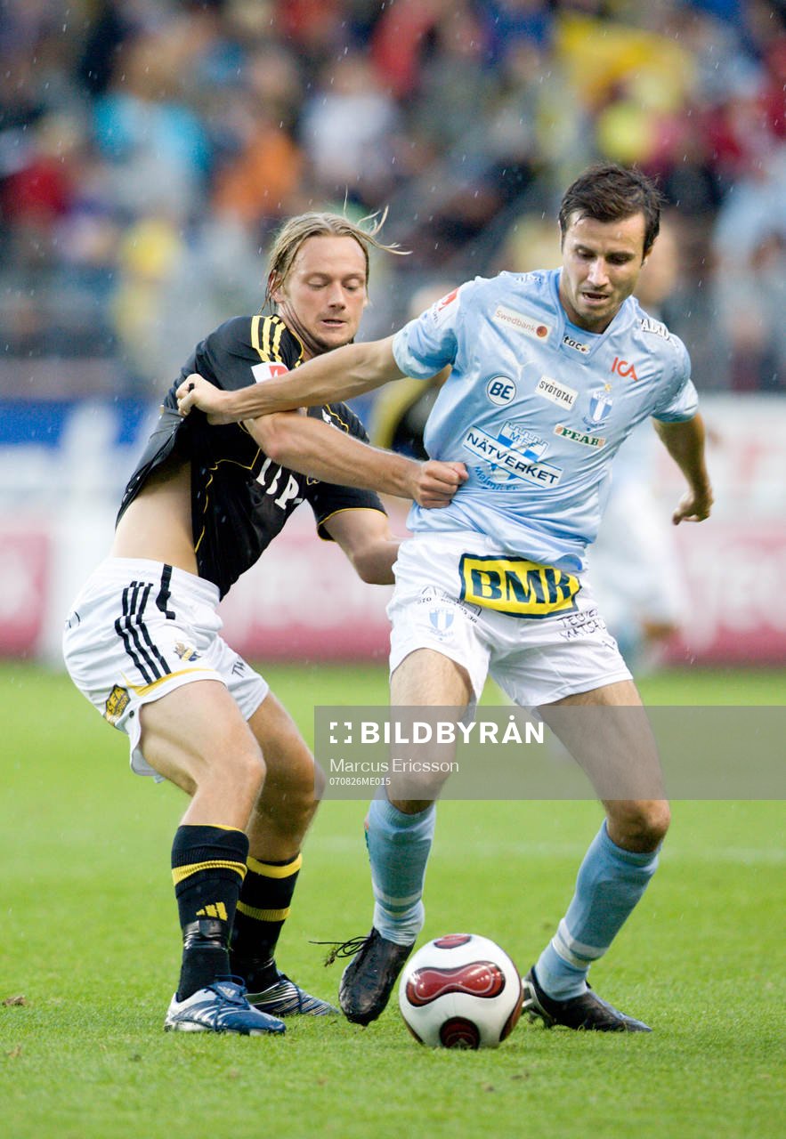 Patrik Karlsson, AIK, och Yksel Osmanovski, Malmö FF
