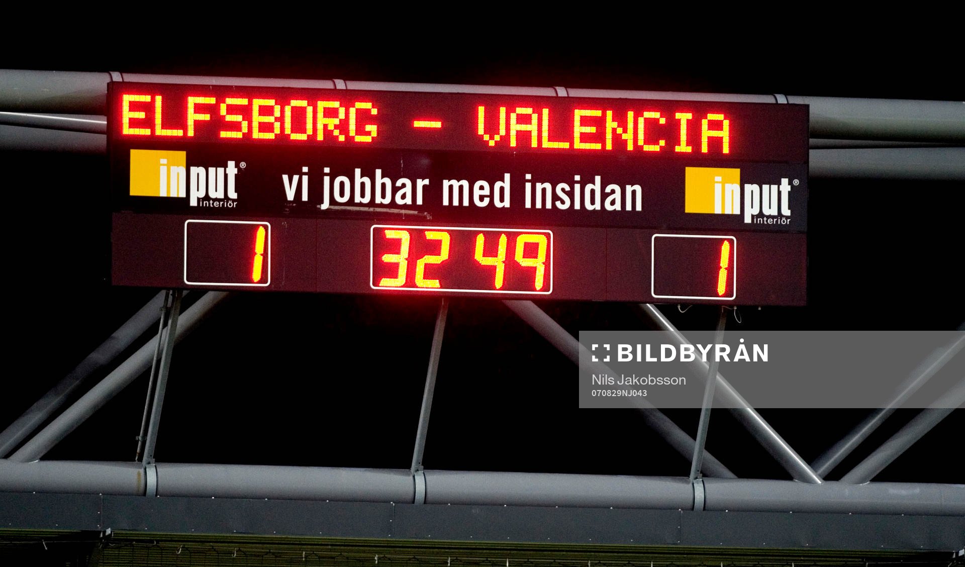 Valencia hölls stången till en början, resultattavla, 1-1