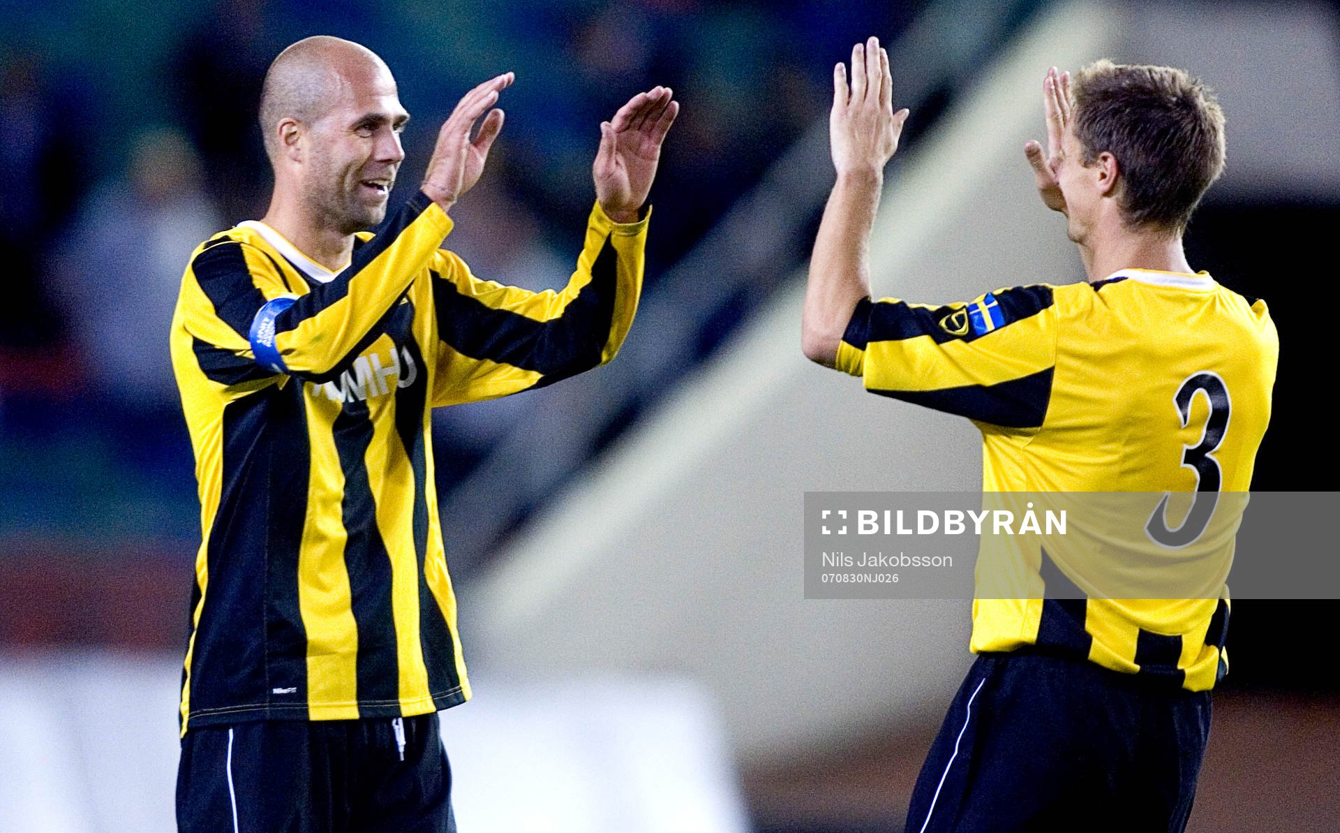 Teddy Lucic och Mats Heden, Häcken, jubel efter slutsignalen.