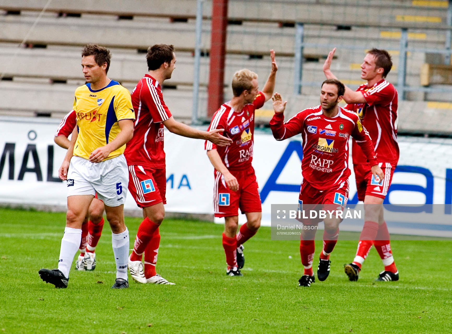 Johan Johansson, Skövde gör 1-0 på straff, jubel