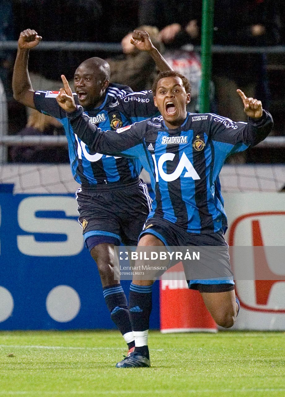 Thiago Quirino och Jones Kusi Asare, Djurgården. Glädje.
