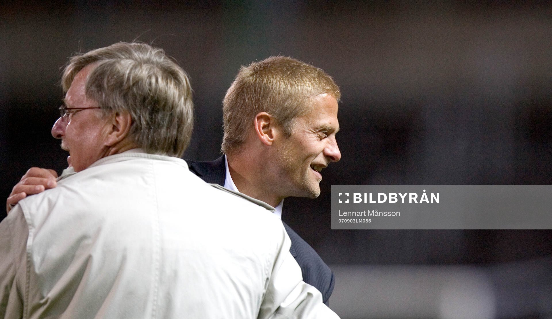 Siggi Jonson, tränare och Bosse Lundqvist, ordförande. Glädje. Jubel.