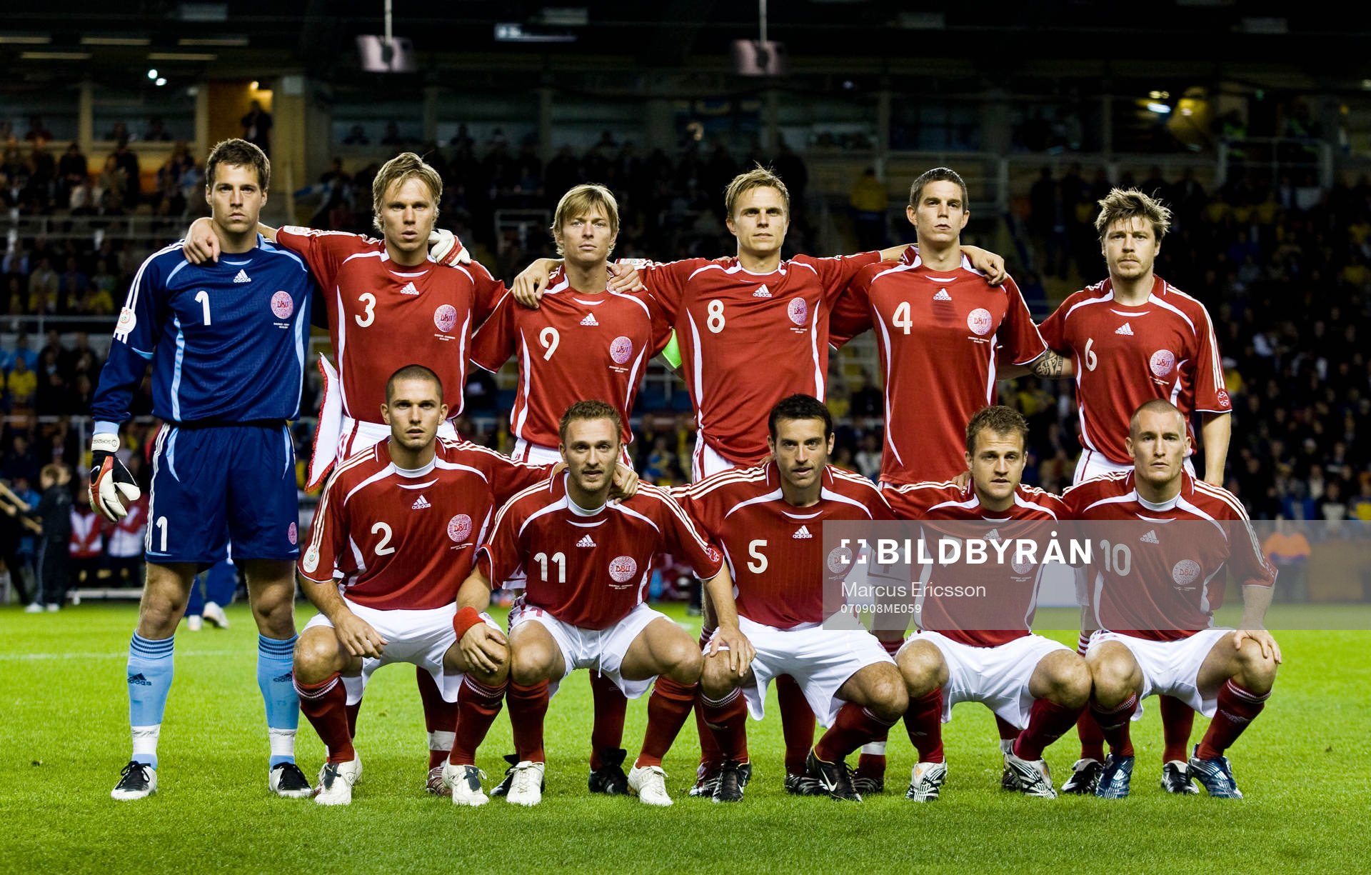 Lagbild, startelva, Bak fr.v. Thomas Sorensen, Målvakt,
