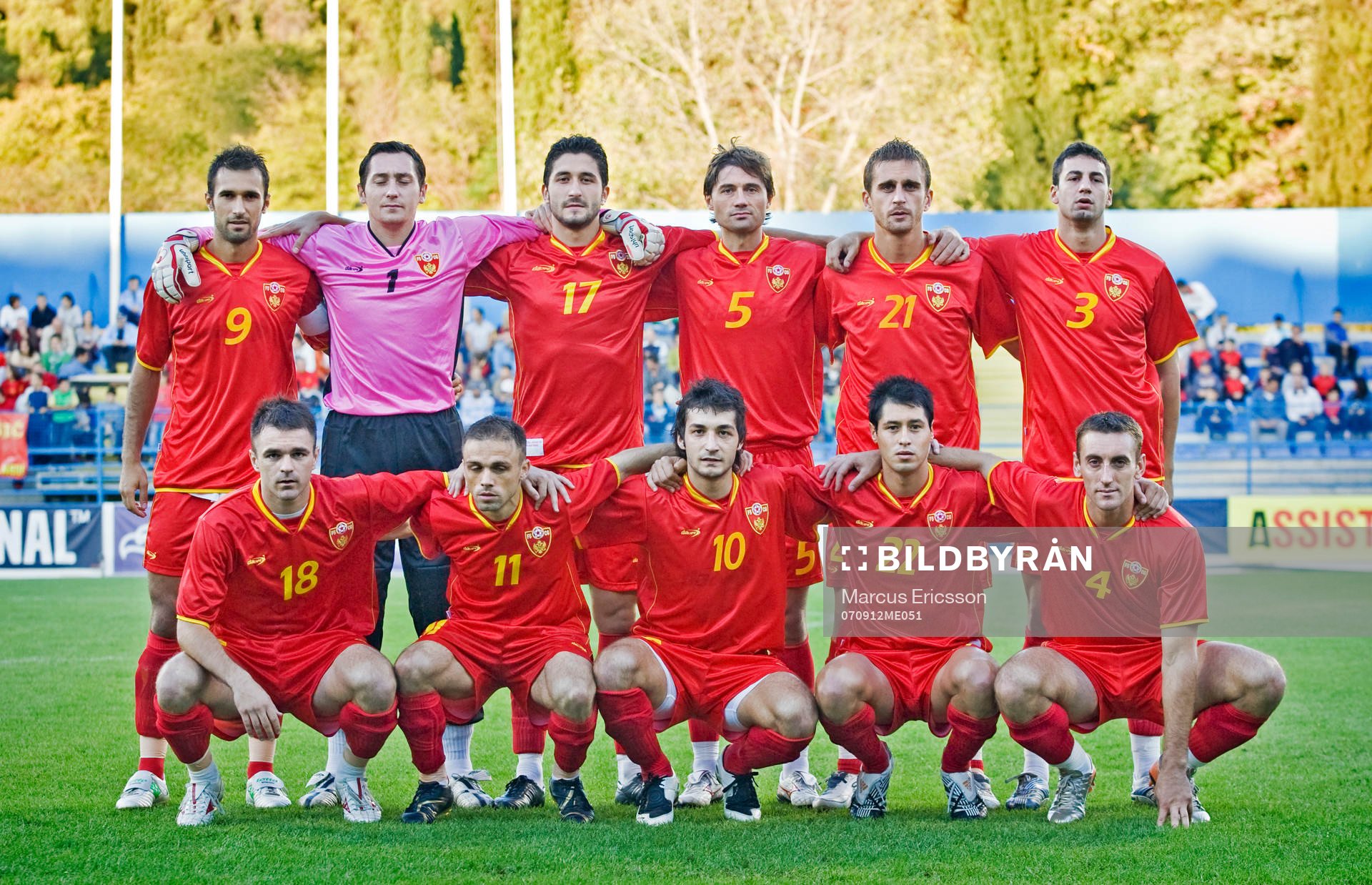  Bak fr.v. Mirko Vucinic, Vukasin Poleksic, Målvakt, Vlado Jeknic, Radoslav Batak, Milorad Pekovic, Milan Jovanovic.