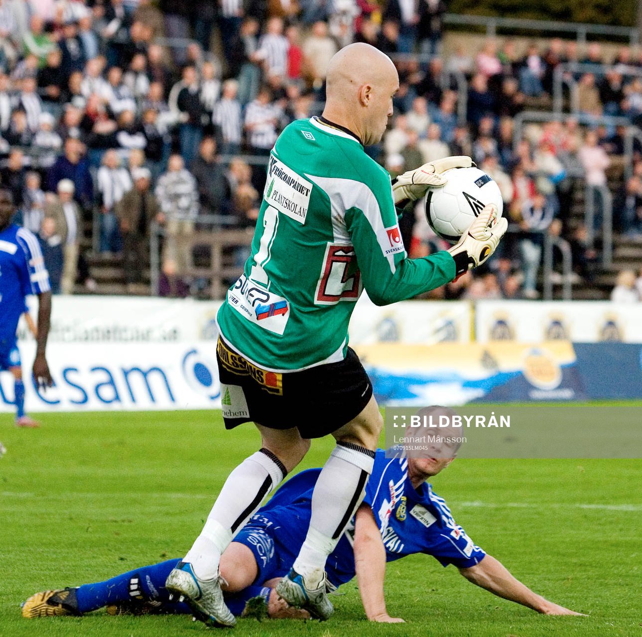 Lee Baxter, målvakt, Landskrona och Stefan Ålander,