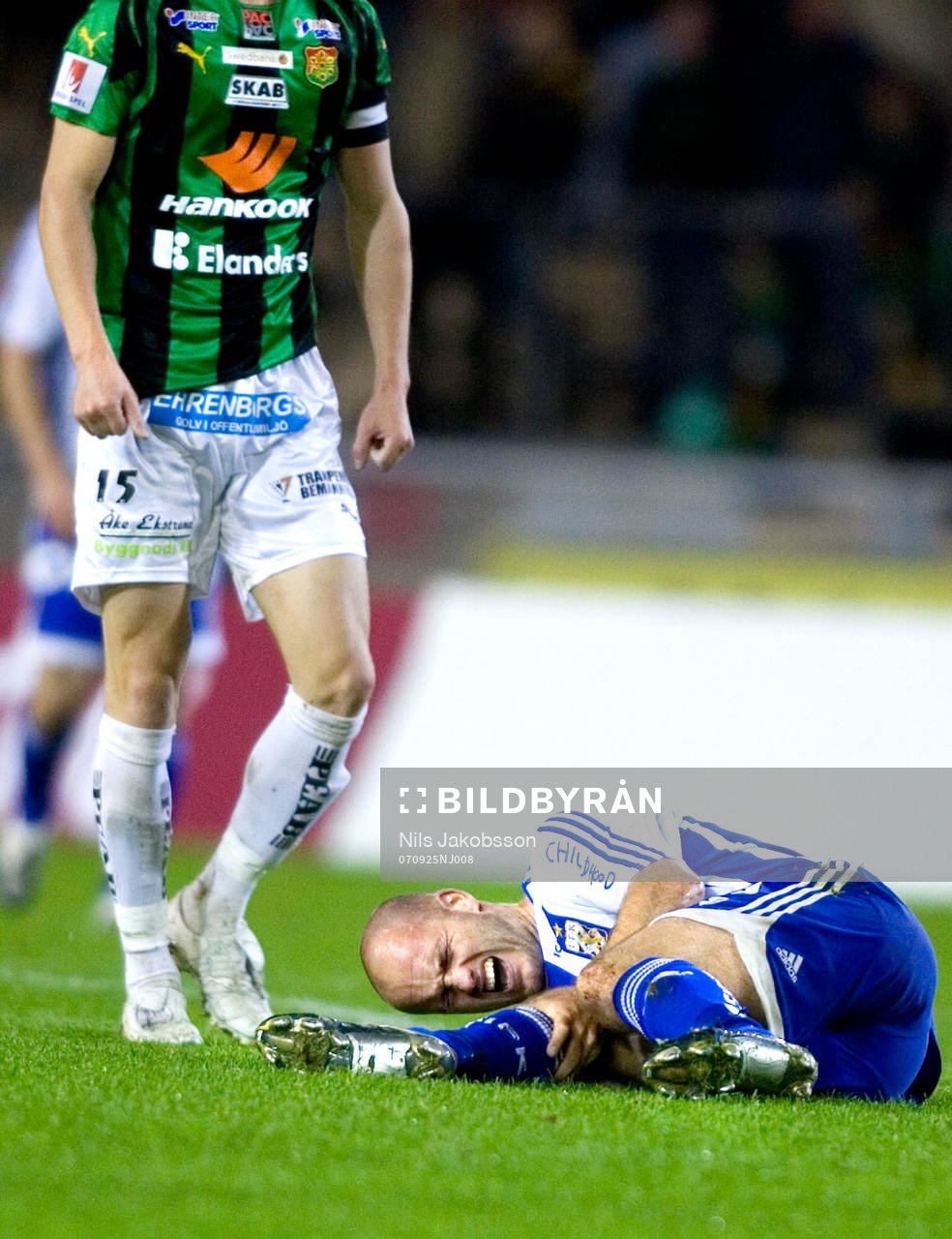 Jonas Wallerstedt, Göteborg, skada, grinar illa, har ont,