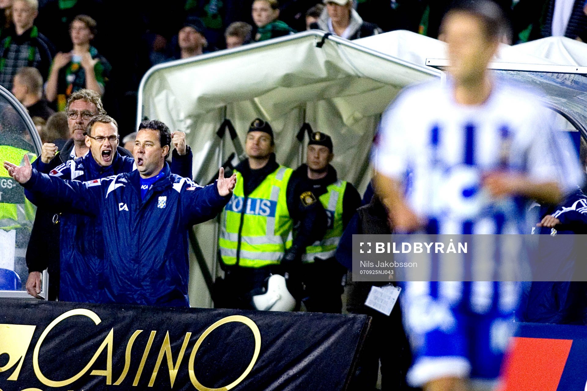 Jonas Olsson, Stefan Rehn, tränare, Göteborg, Jubel