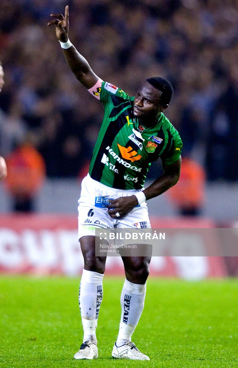 Ipke Ekong, GAIS, sträckte ljumsken och signalerar för