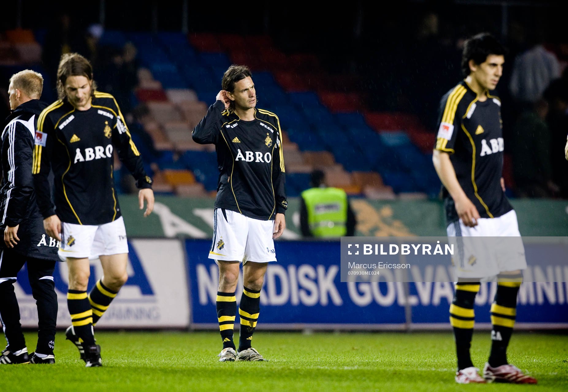 Depp i AIK. Mats Rubarth,  Ivan Obolo och Pablo Monsalvo