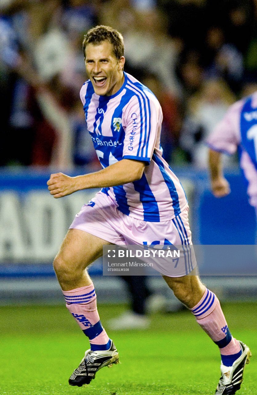 Tobias Hysén, jubel. Rosa bandet