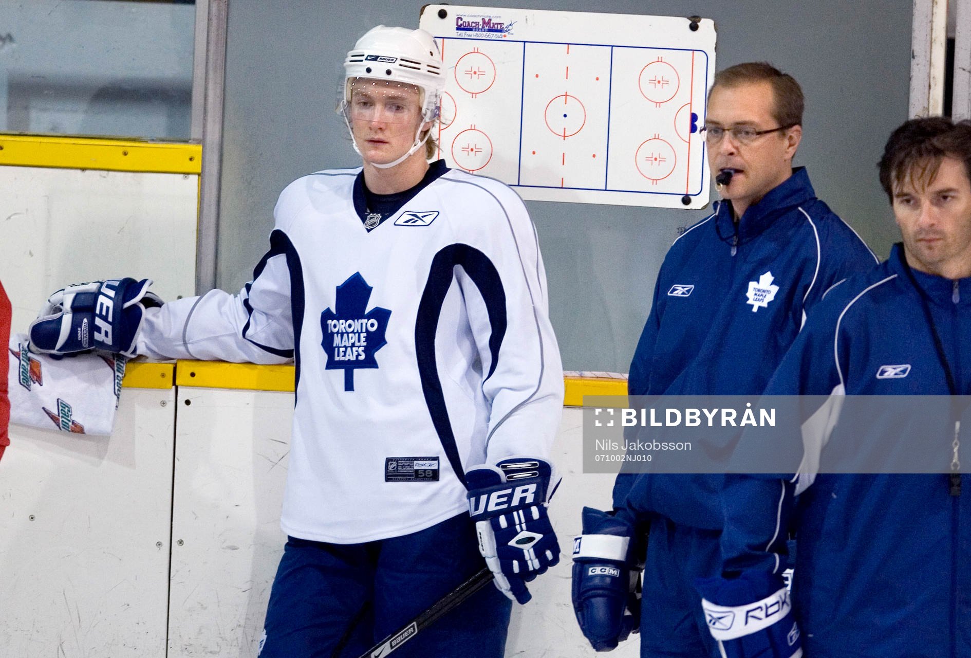 Anton Strålman och Paul Maurice tränaren, coach Toronto