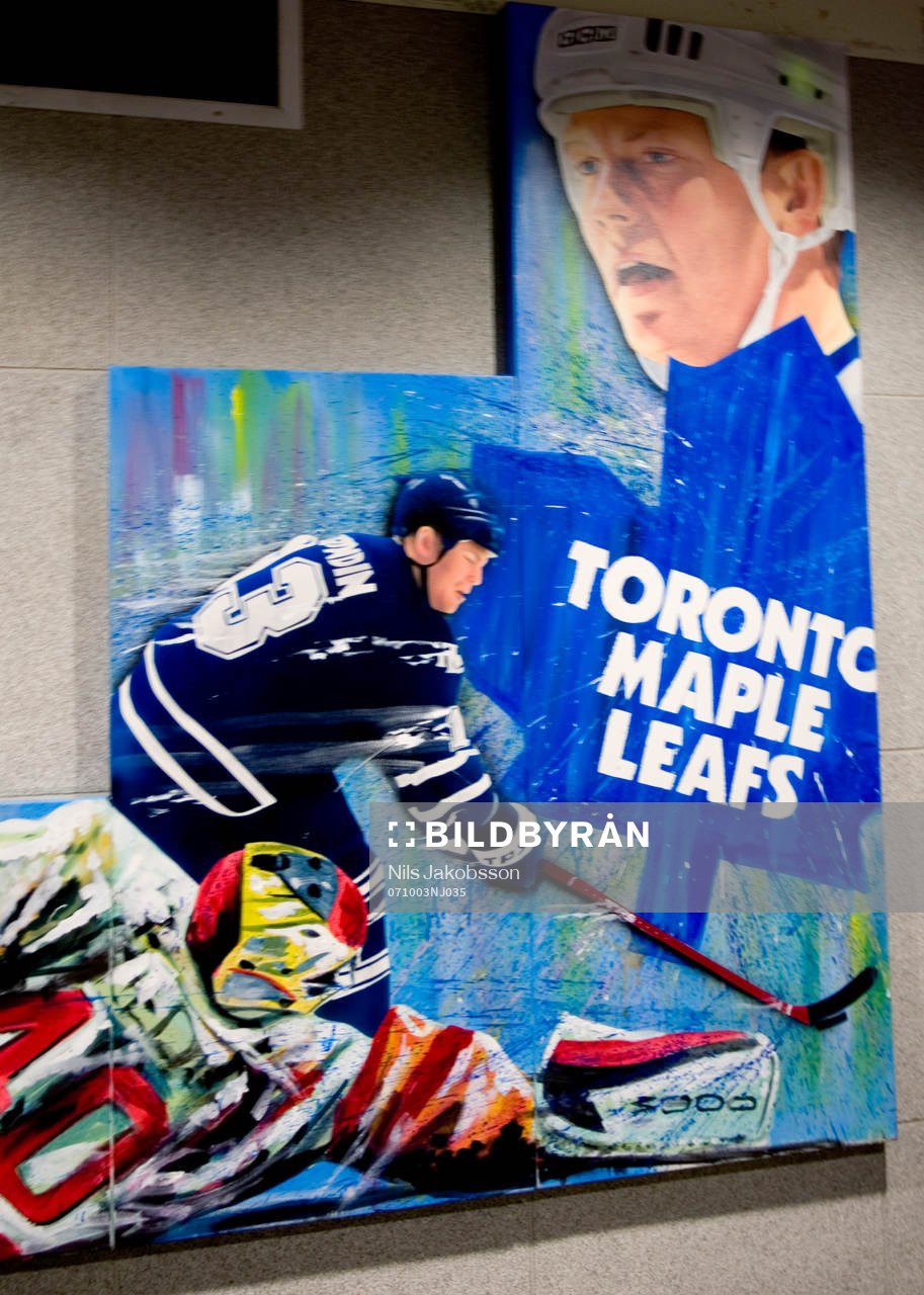 målning med Mats Sundin, som hänger i Air Canada Center