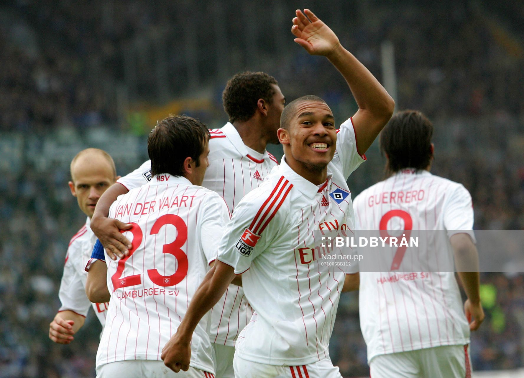 Rafael van der Vaart och Nigel de Jong, Hamburg, jubel